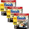 Finish Dishwasher Tablet, Ultimate Plus Infinity Shine, 315 Tabs (105 x 3pck), Lemon Sparkle, Tough on Grease, Our Most Intensive Clean & Shine, Effective for Short Eco Cycle view 2
