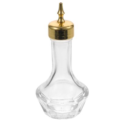 OUNONA Glass Bitters Bottle with Gold Lid 30ml Cocktail Bartender Bitters Dispenser for Wine and Cocktail Mixing for Home Bar and Drink Preparation