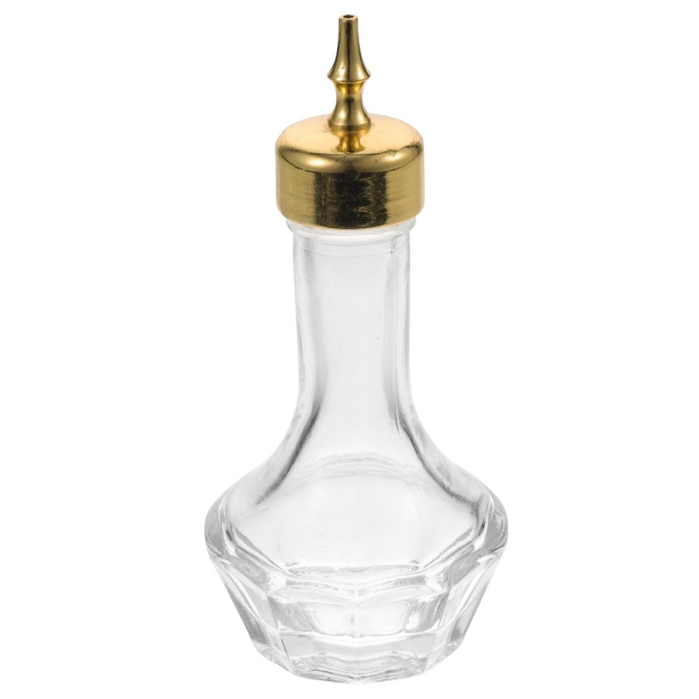 OUNONA Glass Bitters Bottle with Gold Lid 30ml Cocktail Bartender Bitters Dispenser for Wine and Cocktail Mixing for Home Bar and Drink Preparation