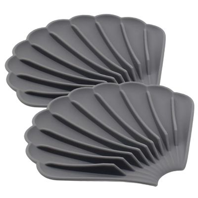 IMIKEYA 2pcs Ergonomic Silicone Soap Dish Holder Quick-draining Space-saving for Bathroom