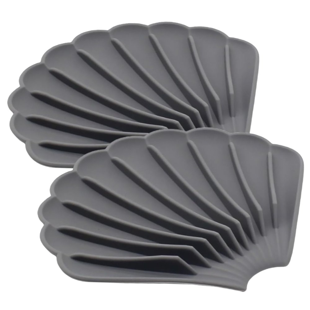 IMIKEYA 2pcs Ergonomic Silicone Soap Dish Holder Quick-draining Space-saving for Bathroom
