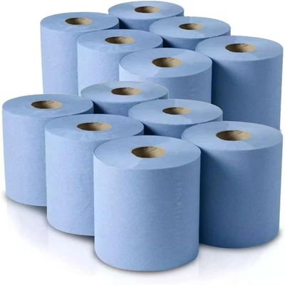 Protectafile Trade Centrefeed Blue Roll - 2 Ply Embossed Blue Paper Towel Roll (Pack of 12 Rolls)