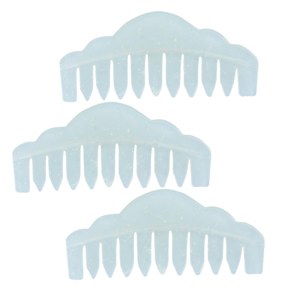 DOITOOL 3pcs Jade Hair Combs for Scalp Massaging and Circulation Relief Smooth Edges for Comfortable Use Elegant Appearance Sky