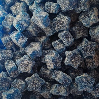 Taos Fizzy Blue Raspberry Stars Vegan Gummy Pick & Mix Sweets Kingsway 500g
