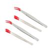 Angoily 4pcs Stainless Steel Rubber Tip Tweezers Wide Tip Bent Tweezers for Eyelash Craftin Home Use view 1