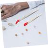 Angoily 4pcs Stainless Steel Rubber Tip Tweezers Wide Tip Bent Tweezers for Eyelash Craftin Home Use view 2