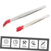 Angoily 4pcs Stainless Steel Rubber Tip Tweezers Wide Tip Bent Tweezers for Eyelash Craftin Home Use view 4