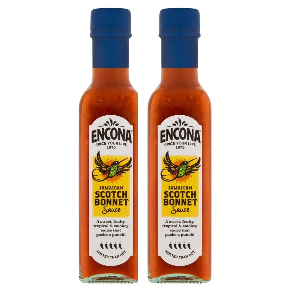 2 x Encona Scotch Bonnet Chilli Sauce, 2 x 220ml Twin Pack Hotter Than Hot