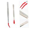 DOITOOL 4pcs Stainless Steel Elbow Tweezers for Women Tip Lash Tweezers Home and Stamp Use Rubber Tips view 2