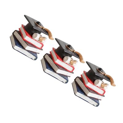 Toyvian 3pcs Graduation Cupcake Toppers Doctoral Cap and Book Decorations for Sturdy Cake Decor for Celebratory Events