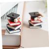 Toyvian 3pcs Graduation Cupcake Toppers Doctoral Cap and Book Decorations for Sturdy Cake Decor for Celebratory Events view 2