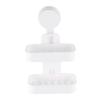 PRETYZOOM Double Layer Soap Holder with Suction Cup, Drain Sponge Storage Rack, White Soap Dish for Bathroom Organiser and Shower Accessories view 1