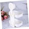 PRETYZOOM Double Layer Soap Holder with Suction Cup, Drain Sponge Storage Rack, White Soap Dish for Bathroom Organiser and Shower Accessories view 3