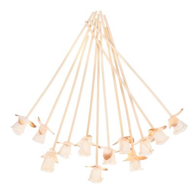 TOPBATHY Reed Diffuser Sticks 12pcs Wooden Aroma Flower for Bedroom Desk