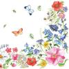 20 Napkins Flowers, Garden & Nature Border Made of Coloured Flowers as Table Decoration Paper Napkins with Motif Also for Decoupage and Decoupage 33 x 33 cm view 1