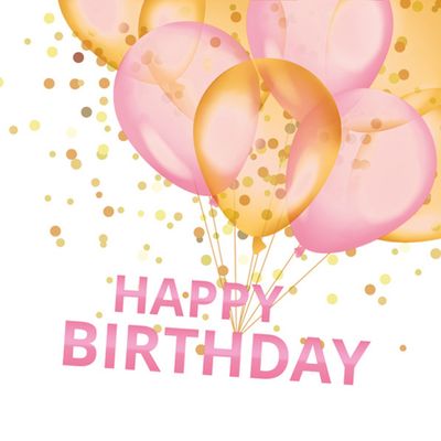 20 Napkins Birthday Balloons for Birthday Pink as Table Decoration Paper Napkins with Motif Also for Decoupage and Decoupage 33 x 33 cm