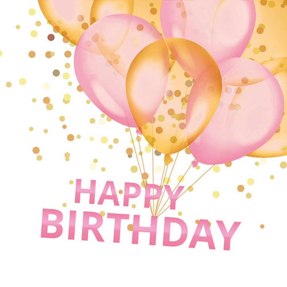 20 Napkins Birthday Balloons for Birthday Pink as Table Decoration Paper Napkins with Motif Also for Decoupage and Decoupage 33 x 33 cm