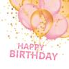 20 Napkins Birthday Balloons for Birthday Pink as Table Decoration Paper Napkins with Motif Also for Decoupage and Decoupage 33 x 33 cm view 1