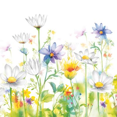 20 Napkins Flowers, Garden & Nature Beautiful Spring Meadow Table Decoration Paper Napkins with Motif Also for Decoupage and Decoupage 33 x 33 cm