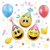 20 Napkins Children's Emojis with Party Balloons as Table Decoration Paper Napkins with Motif Also for Decoupage and Decoupage 33 x 33 cm view 1