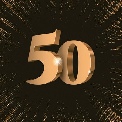20 Birthday Napkins 50 Gold in 3D Table Decoration Paper Napkins with Motif Also for Decoupage and Decoupage 33 x 33 cm