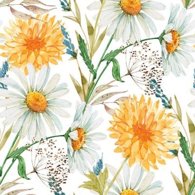 20 Napkins Flowers, Garden & Nature Marigolds and Wildflowers as Table Decoration Paper Napkins with Motif Also for Decoupage and Decoupage 33 x 33 cm