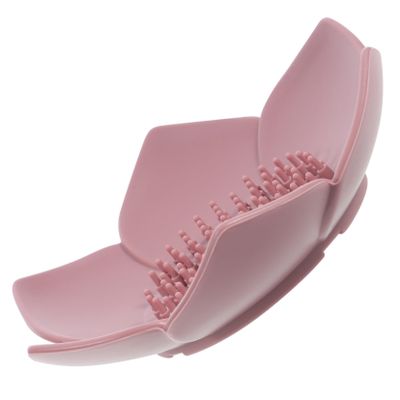 Zerodeko Silicone Soap Dish Self Draining Soap Holder Pink Floral Shape Tray with Drain for Shower and Sink Storage