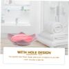 Zerodeko Silicone Soap Dish Self Draining Soap Holder Pink Floral Shape Tray with Drain for Shower and Sink Storage view 3