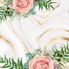 20 Napkins Flowers, Garden & Nature Roses on Golden Stripes as Table Decoration Paper Napkins with Motif Also for Decoupage and Decoupage 33 x 33 cm view 1