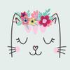 20 Napkins Animal Motifs Cute Cat with Flower Wreath as Table Decoration Paper Napkins with Motif Also for Decoupage and Decoupage 33 x 33 cm view 1
