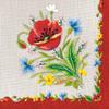 20 Napkins Flowers, Garden & Nature Red Flowers in Embroidery Style Table Decoration Paper Napkins with Motif Also for Decoupage and Decoupage 33 x 33 cm view 1