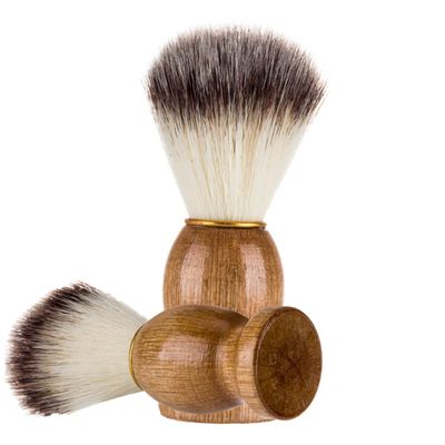 DOITOOL Wooden Handle Shaving Brush Nylon Bristles Beard Brush for Men Facial Care Wet Shave Salon Tool