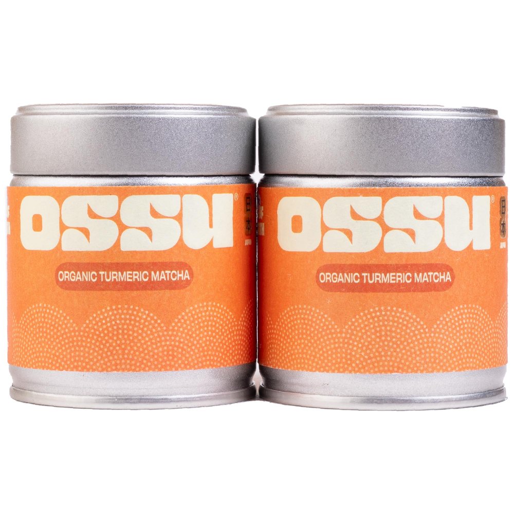 OSSU - Turmeric + Turmeric - Organic Matcha Tea Powder | Japanese | Pack of 2 | 40g Tins | True Ceremonial Grade | Spring Harvest | UJI, Kyoto | Stone-Ground