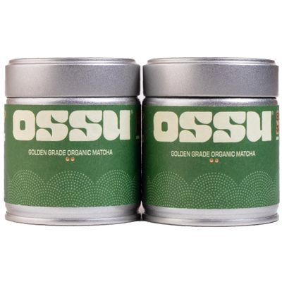 OSSU - Golden Grade Organic Matcha Tea Powder | Japanese | Pack of 2 | 40g Tins | True Ceremonial Grade | Spring Harvest | UJI, Kyoto | Stone-Ground
