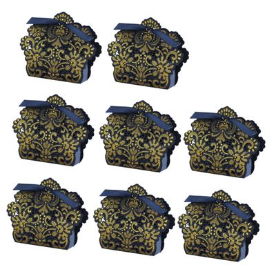 ABOOFAN 50pcs Wedding Favor Boxes Hollow out Craft Paper Candy Box for Wedding Sweets Favor Hollow