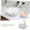 Zerodeko Ceramic Soap Dish Small Soap Tray with Draining Holder Gold-plated Elk Design for Bathroom Portable for Home Use view 3