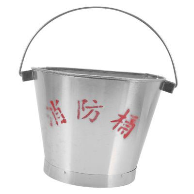 OUNONA Stainless Steel Fire Bucket Portable Metal Pail for Outdoor Camping Bucket Handle Emergency Reusable Container