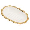 CAXUSD Delicate Soap Holder Ceramic Soap Dish with Drainage Design Modern Creative Style for Bathroom Use view 1