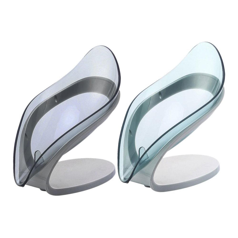 PRETYZOOM 2pcs Creative Leaf Shape Soap Dish Soap Holder Drainage for Bathroom and Kitchen Keeps Dry Modern Design for Easy Storage