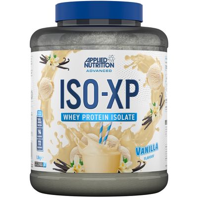 Applied Nutrition ISO-XP Whey Protein Isolate  Over 21g Protein, Low Carb, Low Fat, BCAA-Rich, Fast Absorption, Soy-Free, Halal-Certified (1.8kg - 72 Servings) (Vanilla)