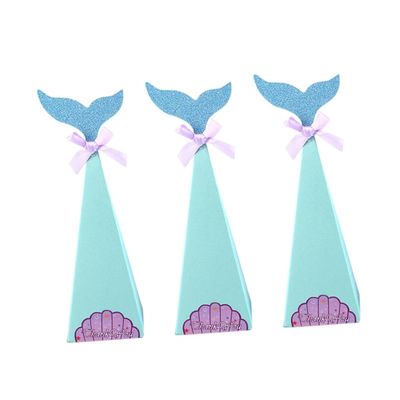 CAXUSD 40pcs Cute Mermaid Candy Box Wedding Case for Sweets Party Favor Birthday Decorations Paper Sweet Case
