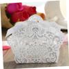ABOOFAN 50pcs White Wedding Candy Boxes Hollow Favor Boxes for Guests Ribbon Sweet Sweets view 4