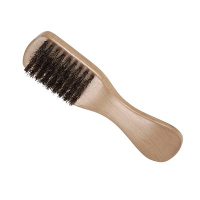Didiseaon Wooden Handle Beard Brush with Natural Boar Bristle Khaki Beech Wood Mens Beard Cleaning Brush for Daily Grooming