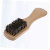 Didiseaon Wooden Handle Beard Brush with Natural Boar Bristle Khaki Beech Wood Mens Beard Cleaning Brush for Daily Grooming view 3