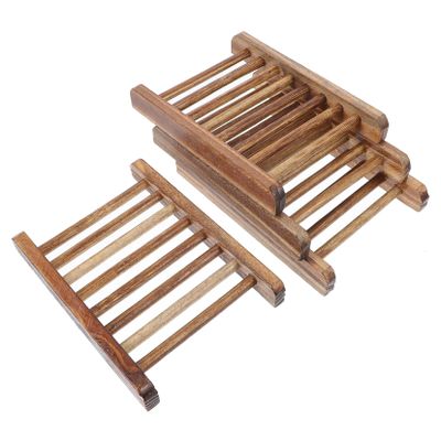 Zerodeko 4pcs Wooden Soap Holder Bathroom Soap Drainer Dish Tray Lid Odorless Multi-purpose Kitchen Bathroom