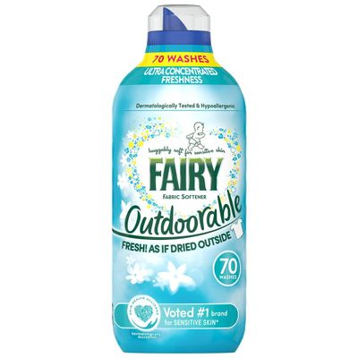 Fairy Outdoorable Fabric Conditioner 70 Washes, Ultra Concentrated Formula For Sensitive Skin And Dermatologically Tested - 100 Percent Recycled Bottle