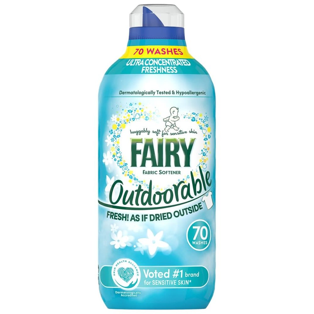 Fairy Outdoorable Fabric Conditioner 70 Washes, Ultra Concentrated Formula For Sensitive Skin And Dermatologically Tested - 100 Percent Recycled Bottle