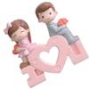 Zerodeko 1pc Valentine's Day Couple Figures Resin Sculpture Cake Ornaments for Romantic Celebrations Realistic Bride and Groom Design for Wedding Cake Decoration view 1