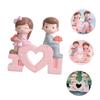 Zerodeko 1pc Valentine's Day Couple Figures Resin Sculpture Cake Ornaments for Romantic Celebrations Realistic Bride and Groom Design for Wedding Cake Decoration view 2