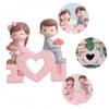 Zerodeko 1pc Valentine's Day Couple Figures Resin Sculpture Cake Ornaments for Romantic Celebrations Realistic Bride and Groom Design for Wedding Cake Decoration view 4